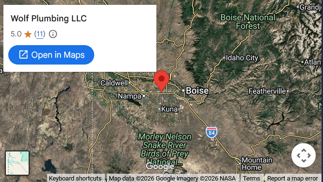 Wolf Plumbing LLC location map: 4224 W. Gray Fox St., Eagle, ID